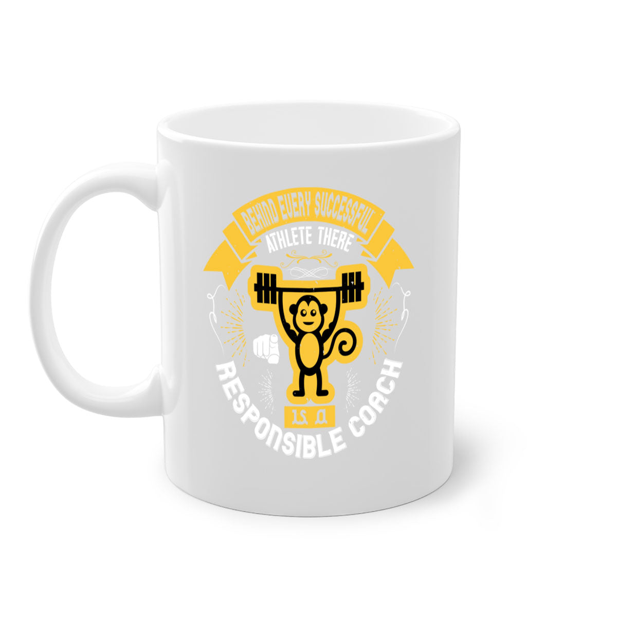 Two-tone ceramic mug with motivational quote, available in five colors and two sizes.
