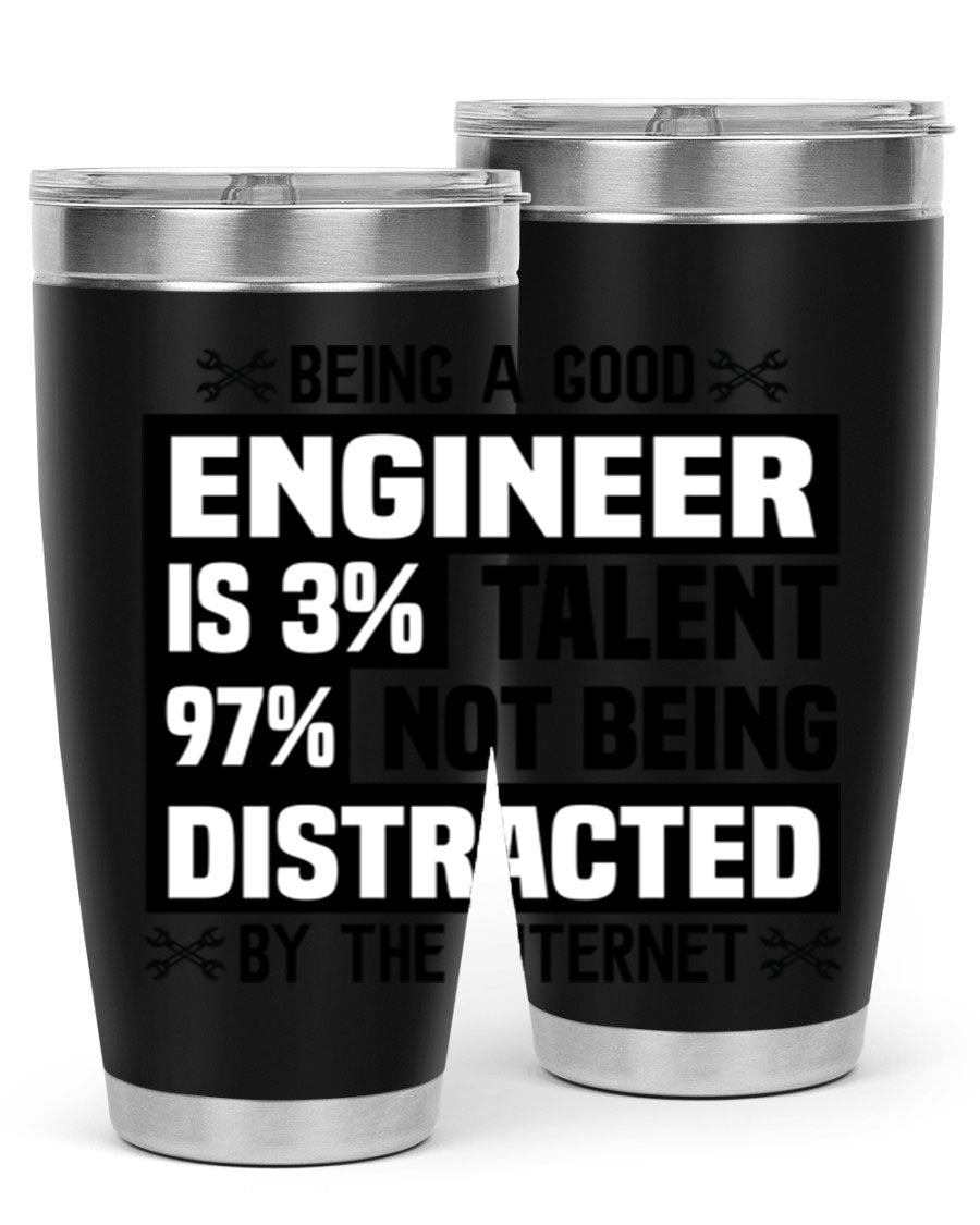 Being a Good Style 20oz Tumbler in stainless steel with a sleek design, featuring a press-in lid and copper lining for insulation.