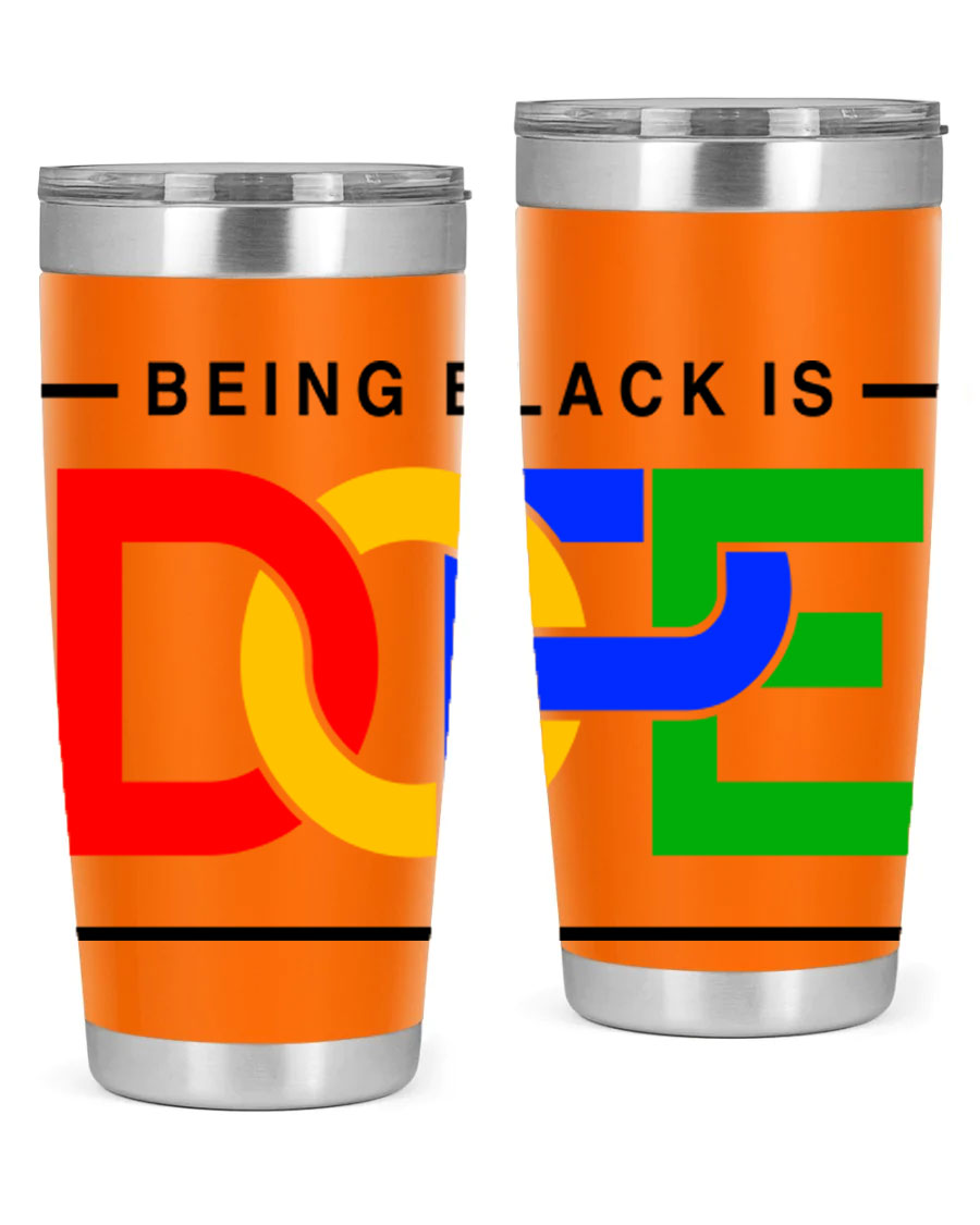 A stylish black cotton tank top featuring the phrase 'Being Black is Dope' in bold lettering, perfect for casual wear.