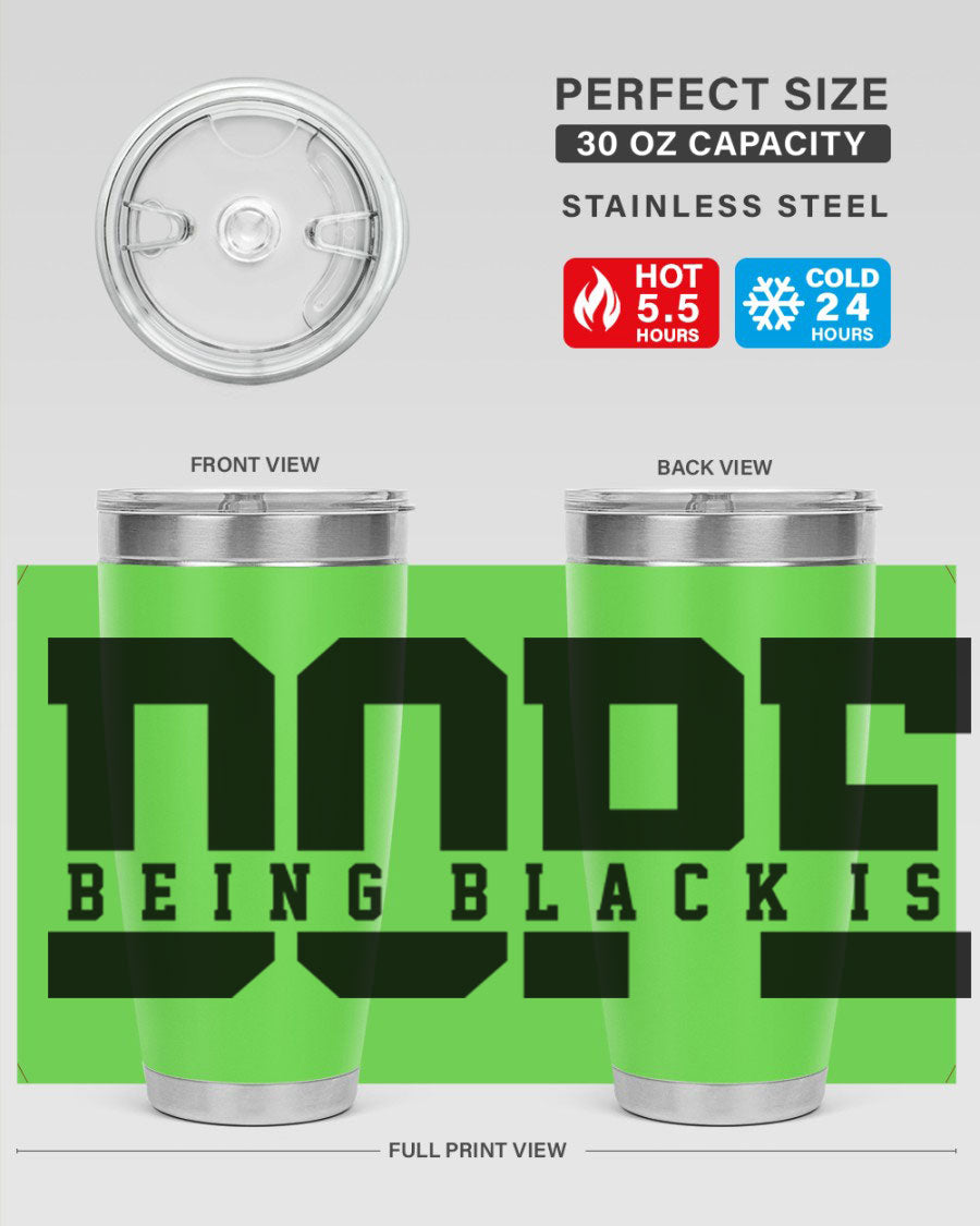 A stylish black cotton tank top featuring the phrase 'Being Black is Dope' in bold letters, perfect for casual wear.