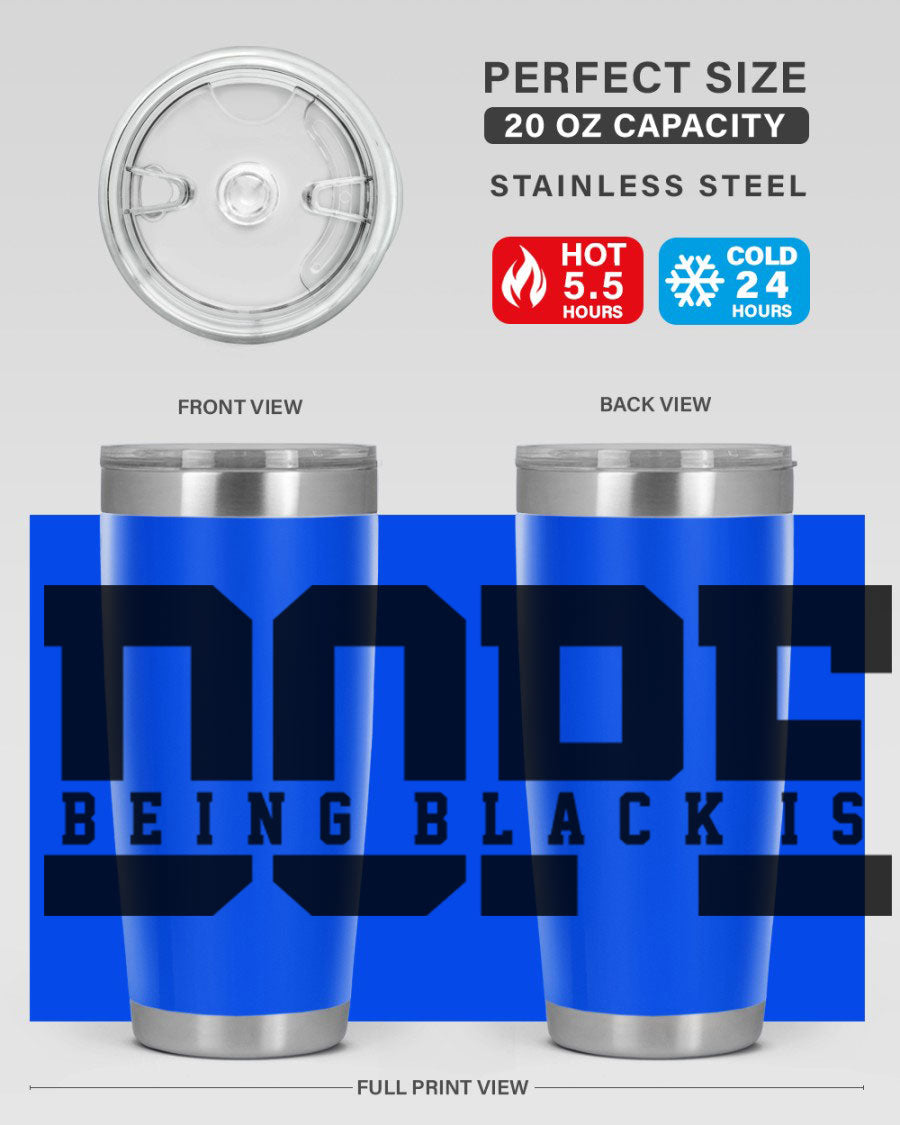 A stylish black cotton tank top featuring the phrase 'Being Black is Dope' in bold letters, perfect for casual wear.