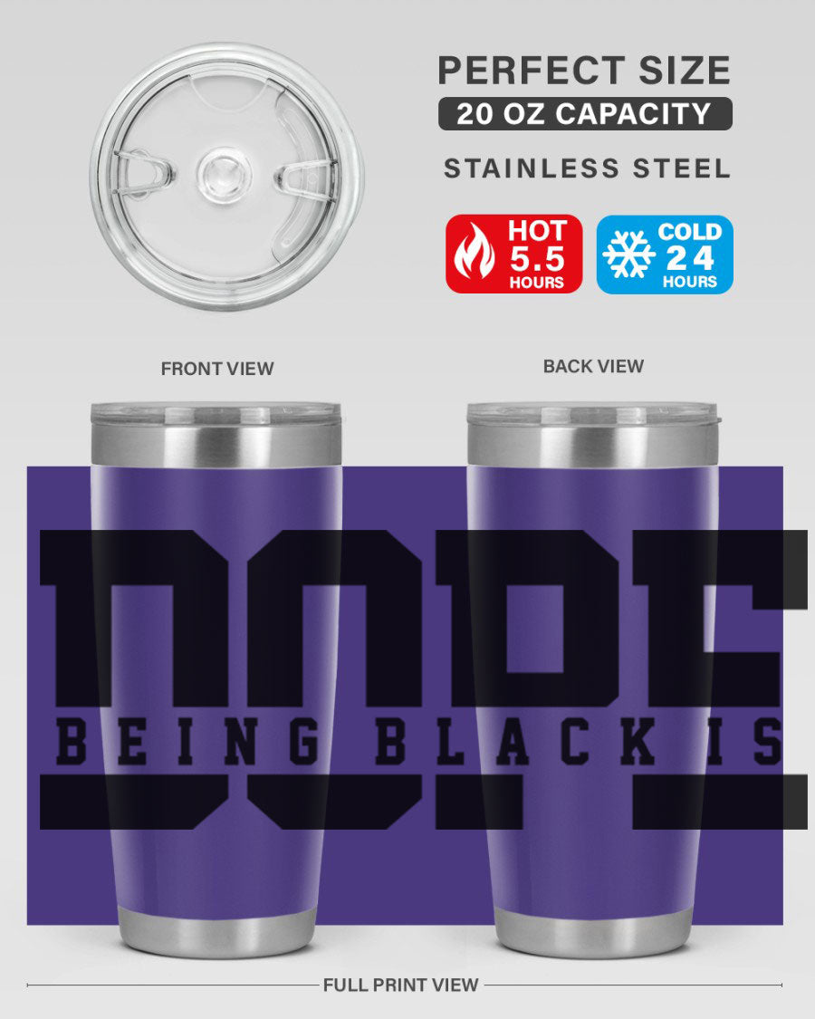 A stylish black cotton tank top featuring the phrase 'Being Black is Dope' in bold letters, perfect for casual wear.