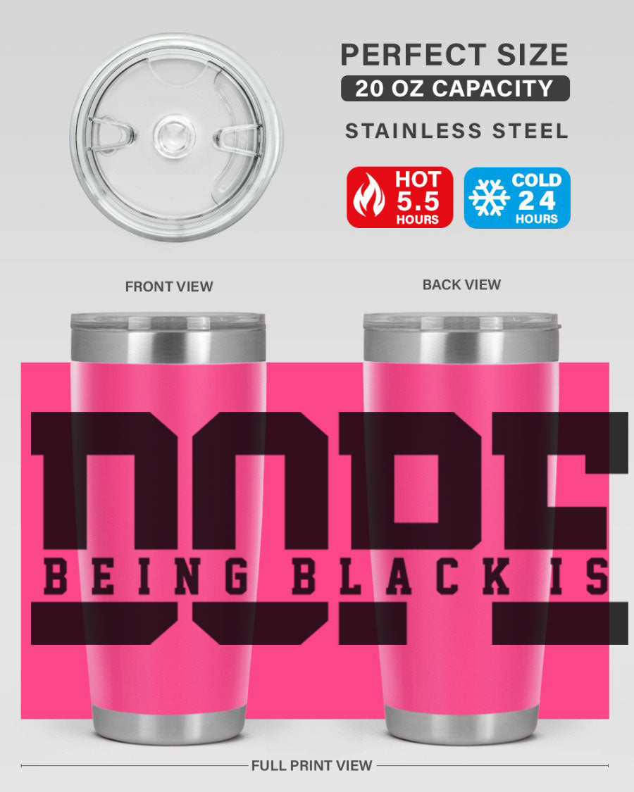 A stylish black cotton tank top featuring the phrase 'Being Black is Dope' in bold letters, perfect for casual wear.