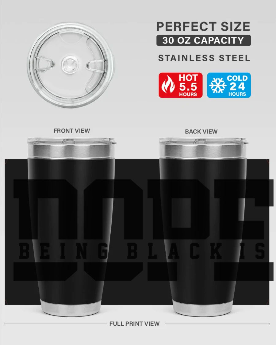 A stylish black cotton tank top featuring the phrase 'Being Black is Dope' in bold letters, perfect for casual wear.