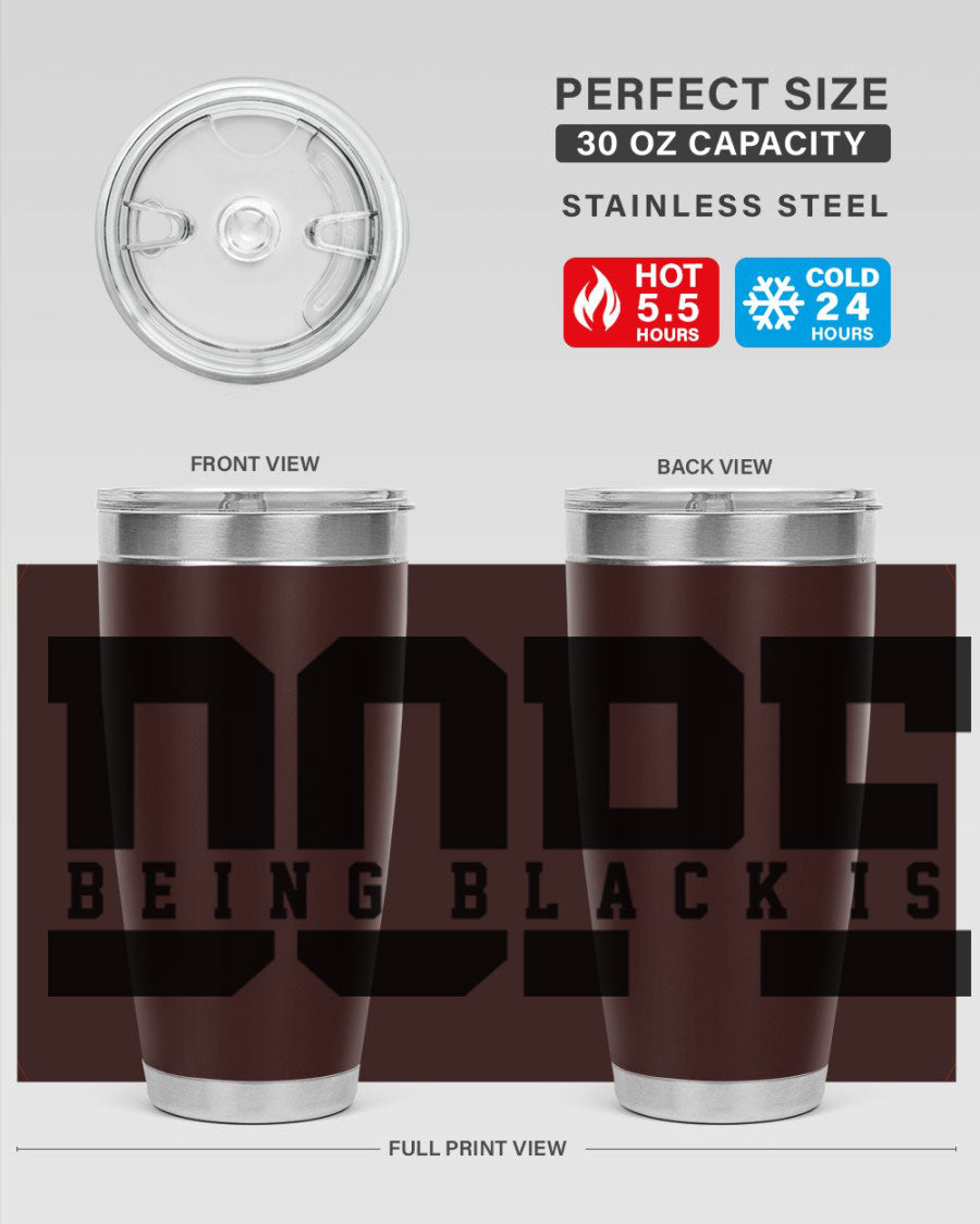 A stylish black cotton tank top featuring the phrase 'Being Black is Dope' in bold letters, perfect for casual wear.