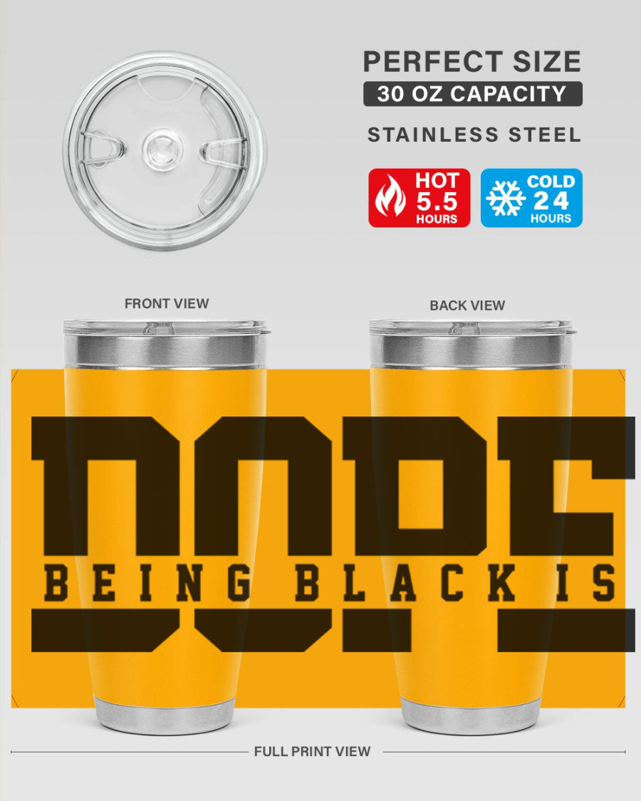 A stylish black cotton tank top featuring the phrase 'Being Black is Dope' in bold letters, perfect for casual wear.