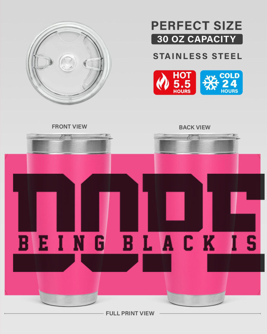 A stylish black cotton tank top featuring the phrase 'Being Black is Dope' in bold letters, perfect for casual wear.