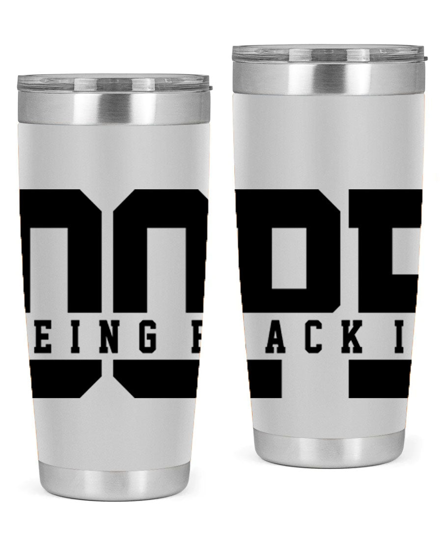 A stylish black cotton tank top featuring the phrase 'Being Black is Dope' in bold letters, perfect for casual wear.