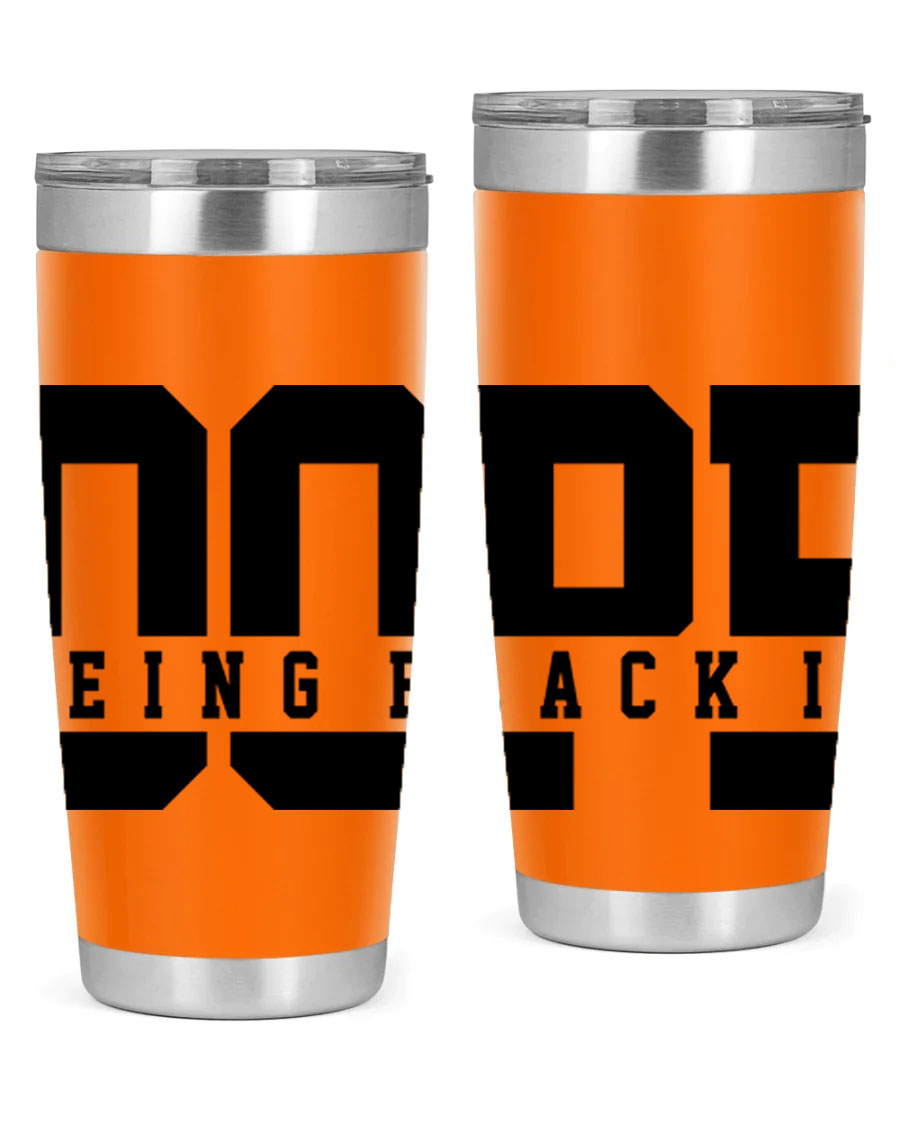 A stylish black cotton tank top featuring the phrase 'Being Black is Dope' in bold letters, perfect for casual wear.