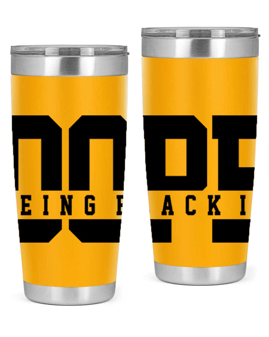 A stylish black cotton tank top featuring the phrase 'Being Black is Dope' in bold letters, perfect for casual wear.