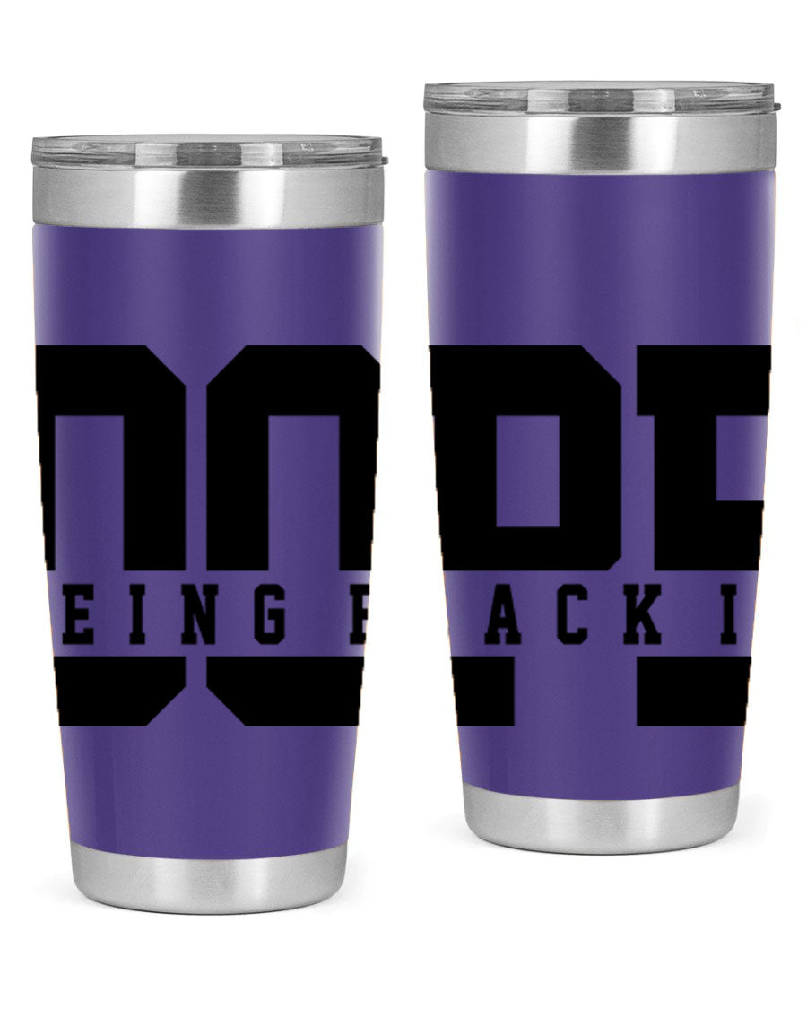 A stylish black cotton tank top featuring the phrase 'Being Black is Dope' in bold letters, perfect for casual wear.