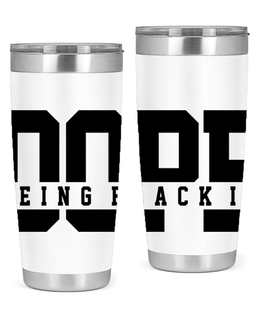 A stylish black cotton tank top featuring the phrase 'Being Black is Dope' in bold letters, perfect for casual wear.