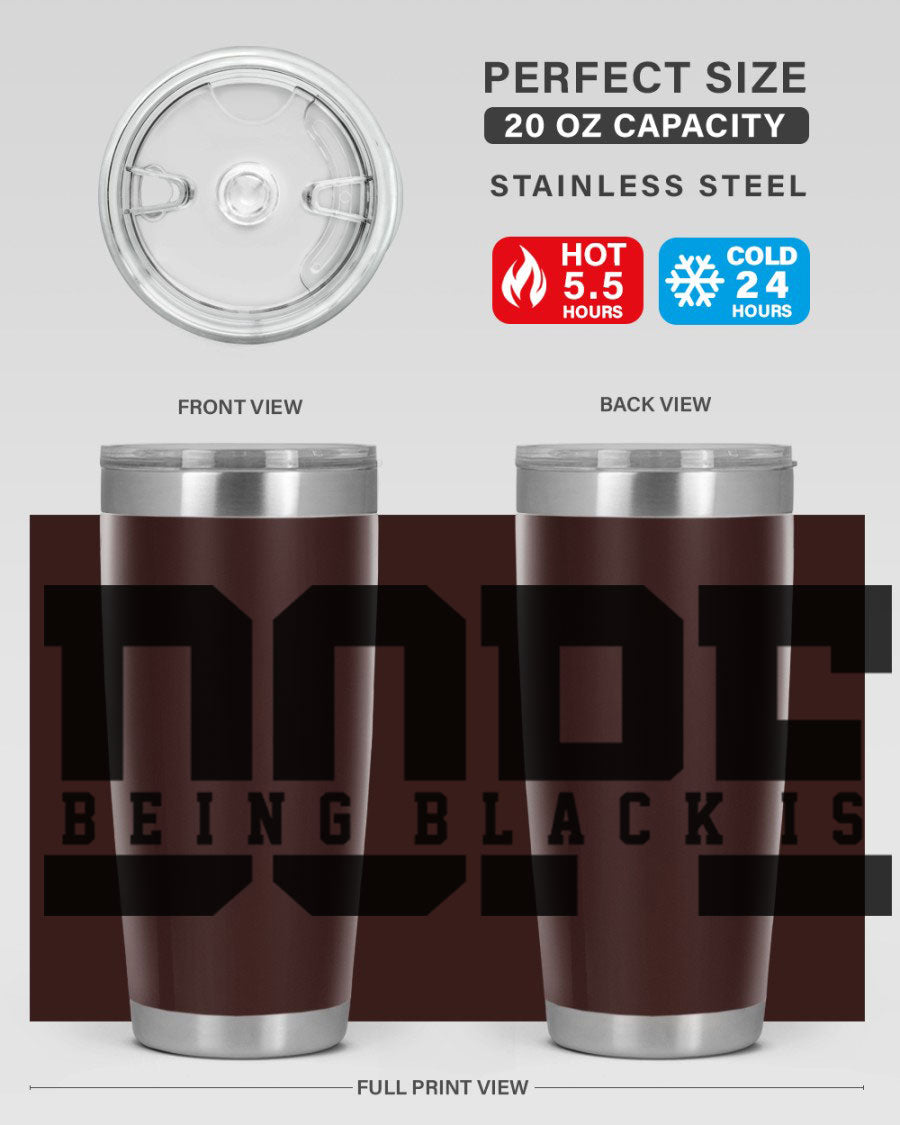 A stylish black cotton tank top featuring the phrase 'Being Black is Dope' in bold letters, perfect for casual wear.