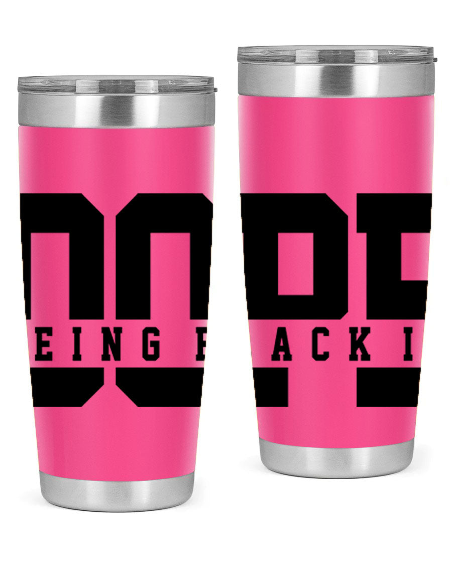 A stylish black cotton tank top featuring the phrase 'Being Black is Dope' in bold letters, perfect for casual wear.