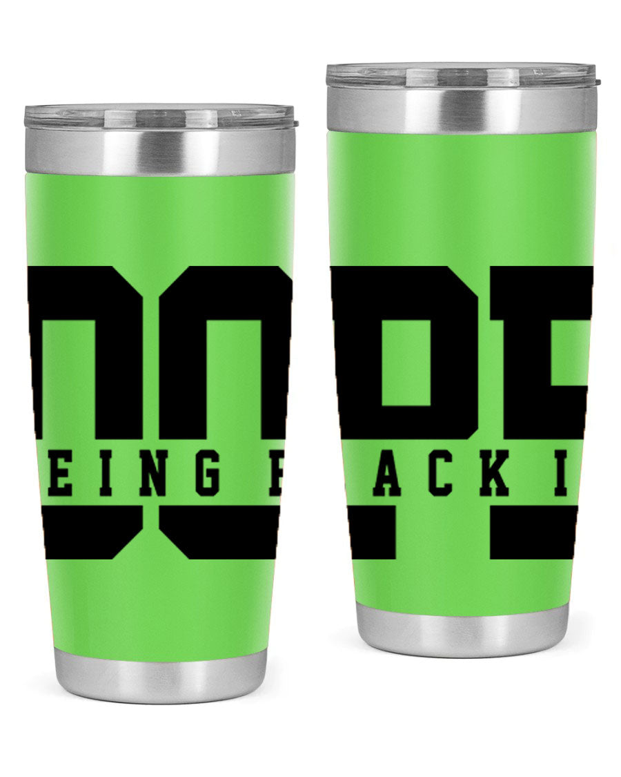 A stylish black cotton tank top featuring the phrase 'Being Black is Dope' in bold letters, perfect for casual wear.