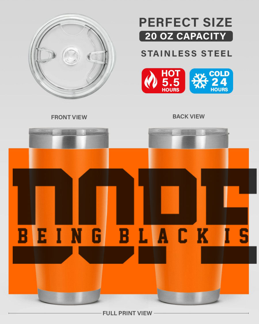 A stylish black cotton tank top featuring the phrase 'Being Black is Dope' in bold letters, perfect for casual wear.