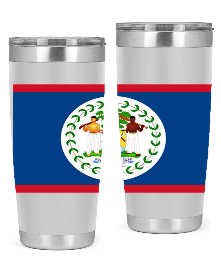 Belize 180# Tumbler showcasing vibrant design and stainless steel construction, perfect for hot and cold beverages.