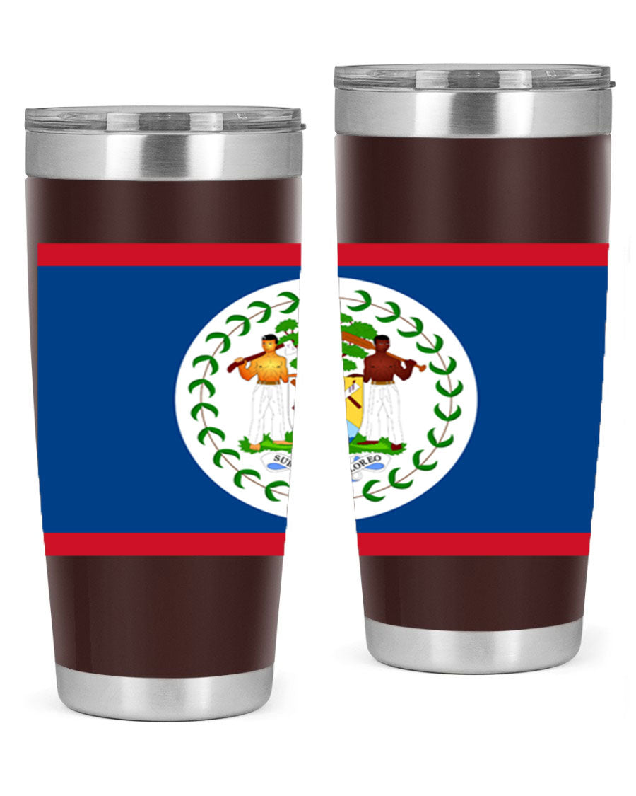 Belize 180# Tumbler showcasing vibrant design and stainless steel construction, perfect for hot and cold beverages.