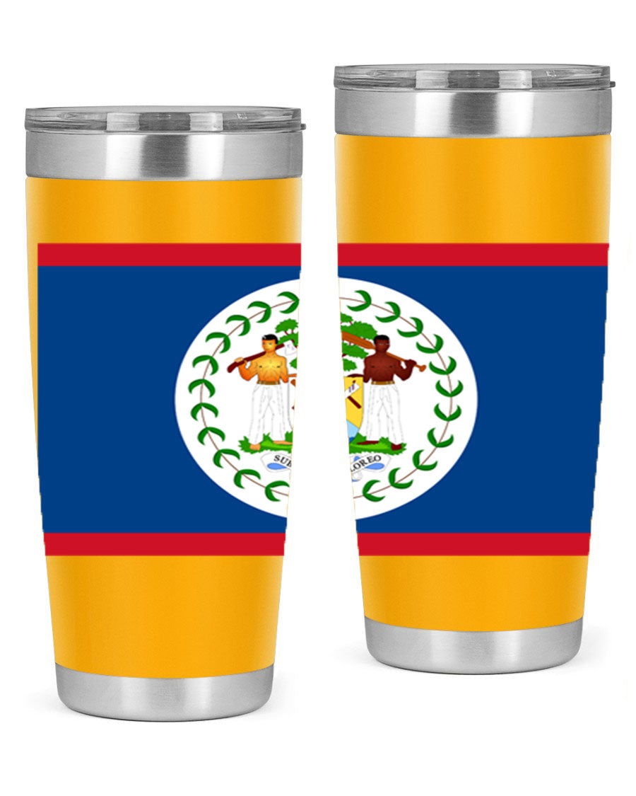 Belize 180# Tumbler showcasing vibrant design and stainless steel construction, perfect for hot and cold beverages.