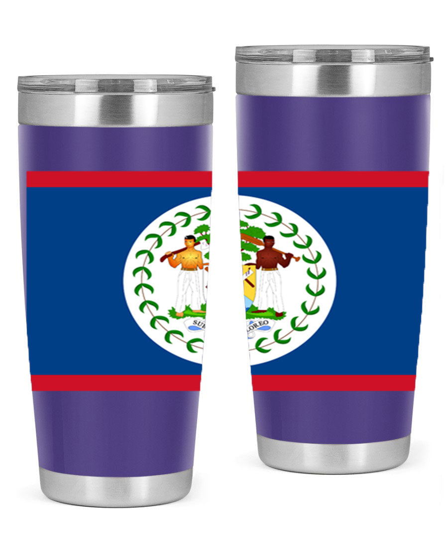 Belize 180# Tumbler showcasing vibrant design and stainless steel construction, perfect for hot and cold beverages.