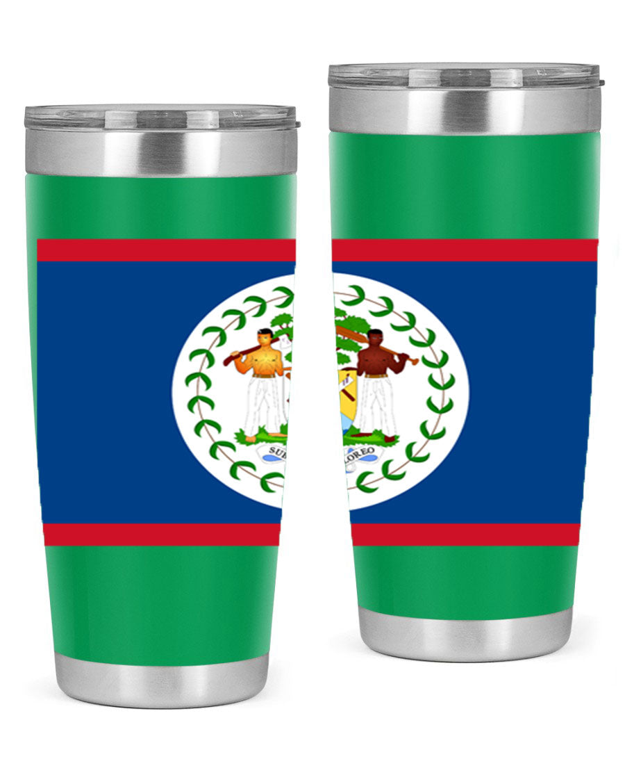 Belize 180# Tumbler showcasing vibrant design and stainless steel construction, perfect for hot and cold beverages.
