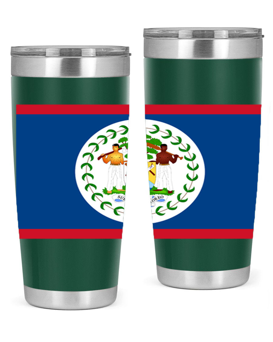 Belize 180# Tumbler showcasing vibrant design and stainless steel construction, perfect for hot and cold beverages.