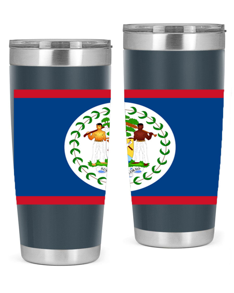 Belize 180# Tumbler showcasing vibrant design and stainless steel construction, perfect for hot and cold beverages.