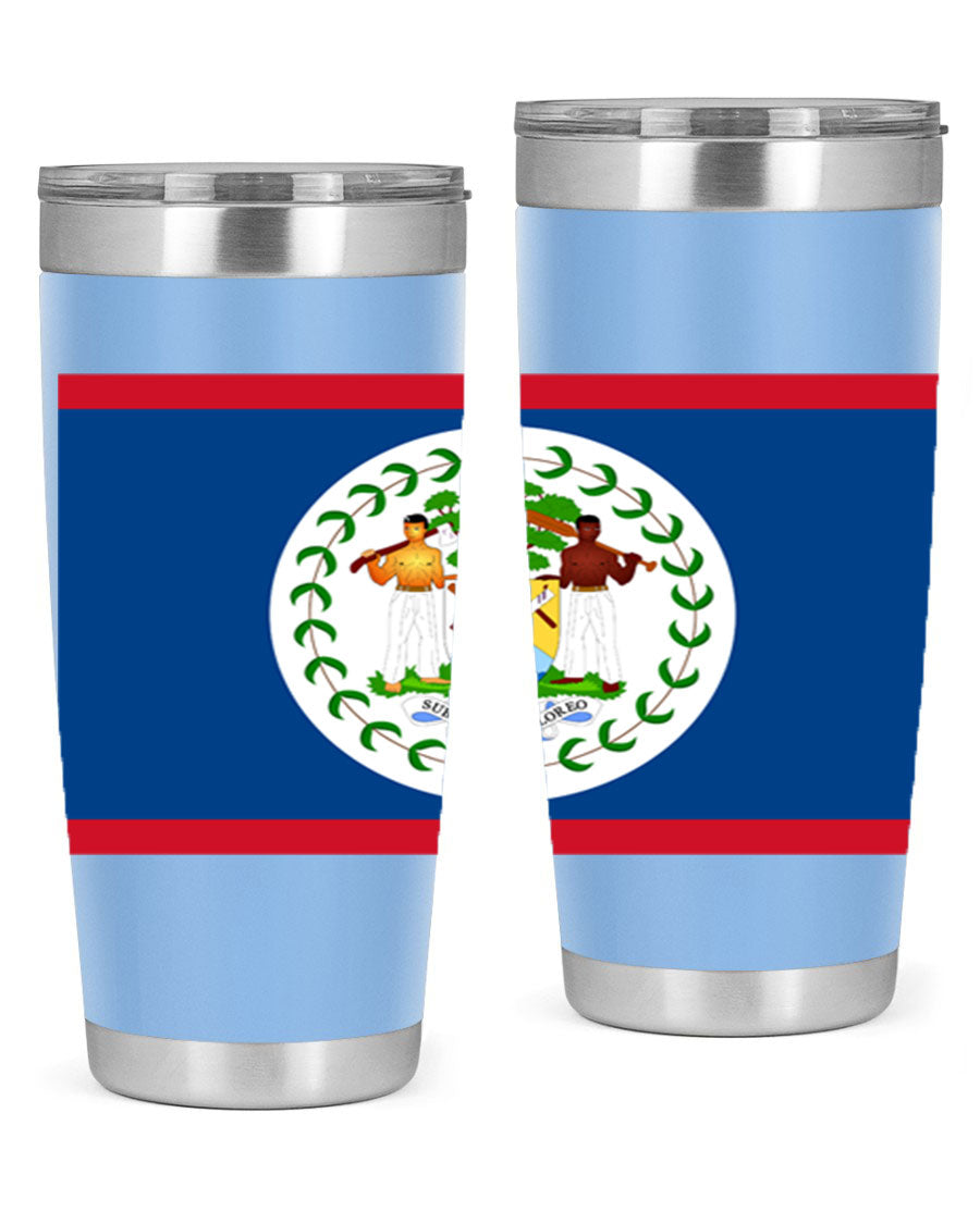Belize 180# Tumbler showcasing vibrant design and stainless steel construction, perfect for hot and cold beverages.