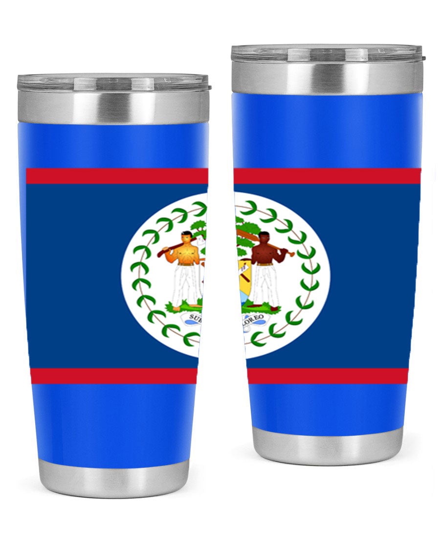 Belize 180# Tumbler showcasing vibrant design and stainless steel construction, perfect for hot and cold beverages.