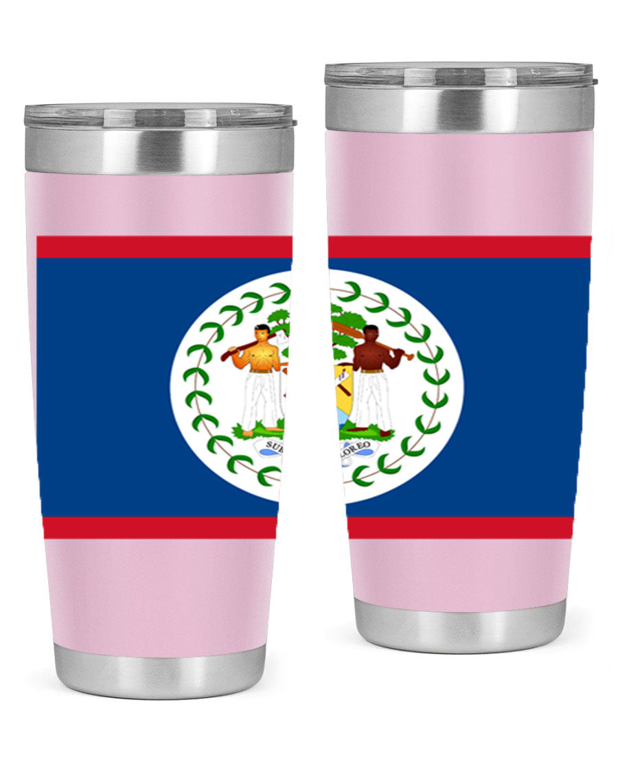 Belize 180# Tumbler showcasing vibrant design and stainless steel construction, perfect for hot and cold beverages.