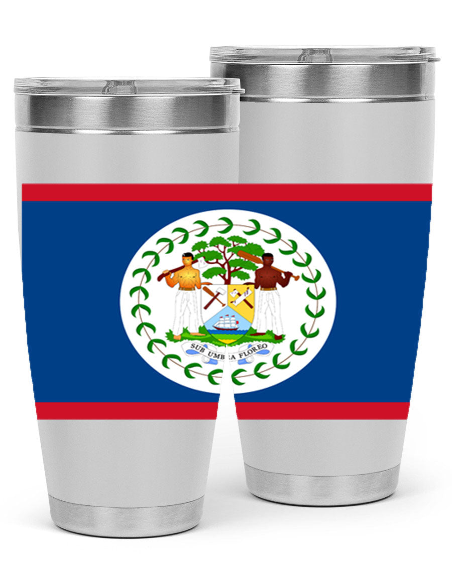 Belize 180# Tumbler showcasing vibrant design and stainless steel construction, perfect for hot and cold beverages.