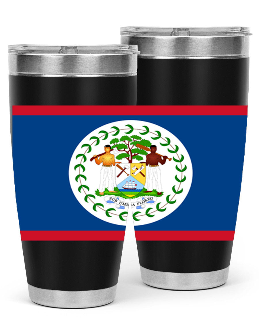 Belize 180# Tumbler showcasing vibrant design and stainless steel construction, perfect for hot and cold beverages.