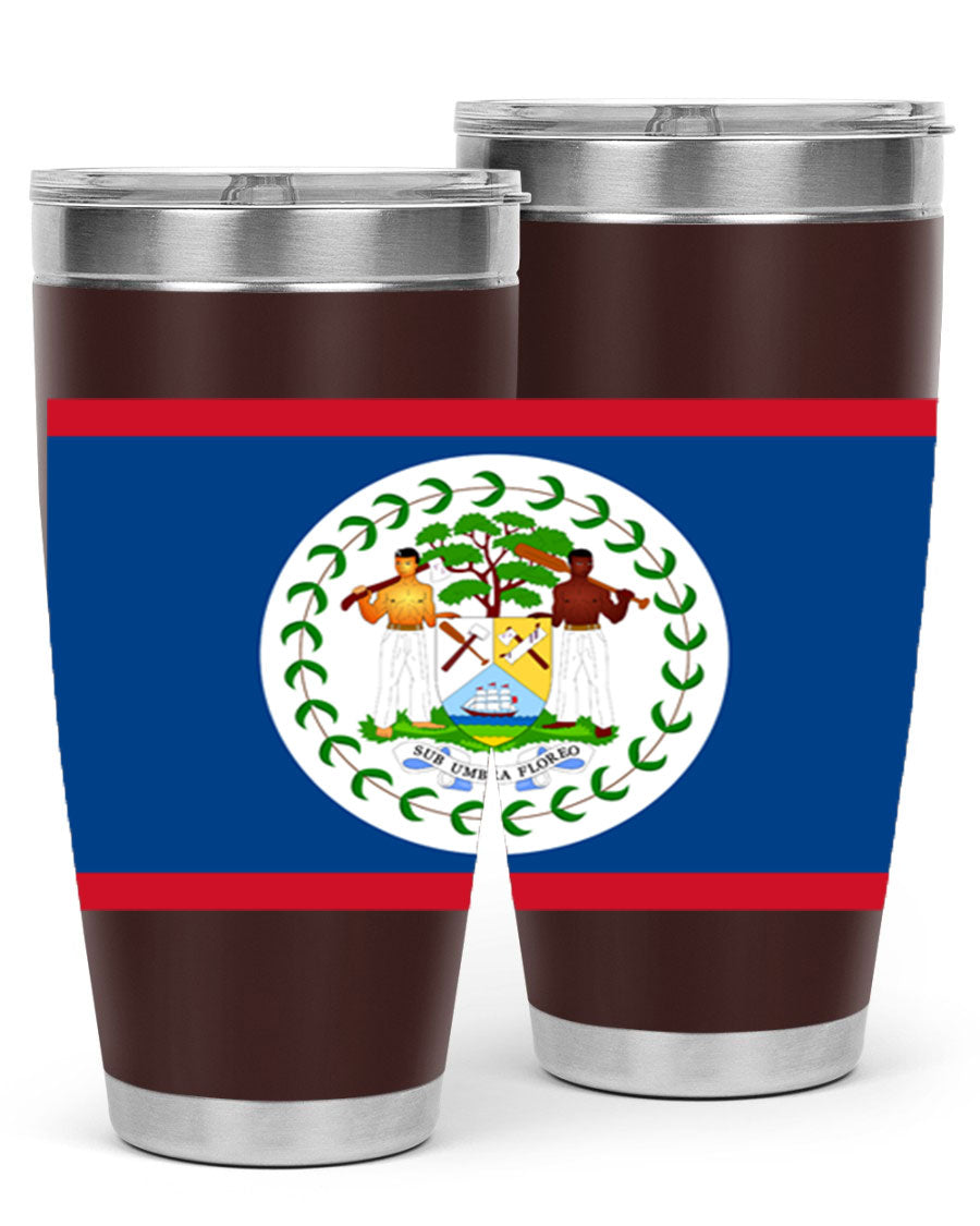Belize 180# Tumbler showcasing vibrant design and stainless steel construction, perfect for hot and cold beverages.