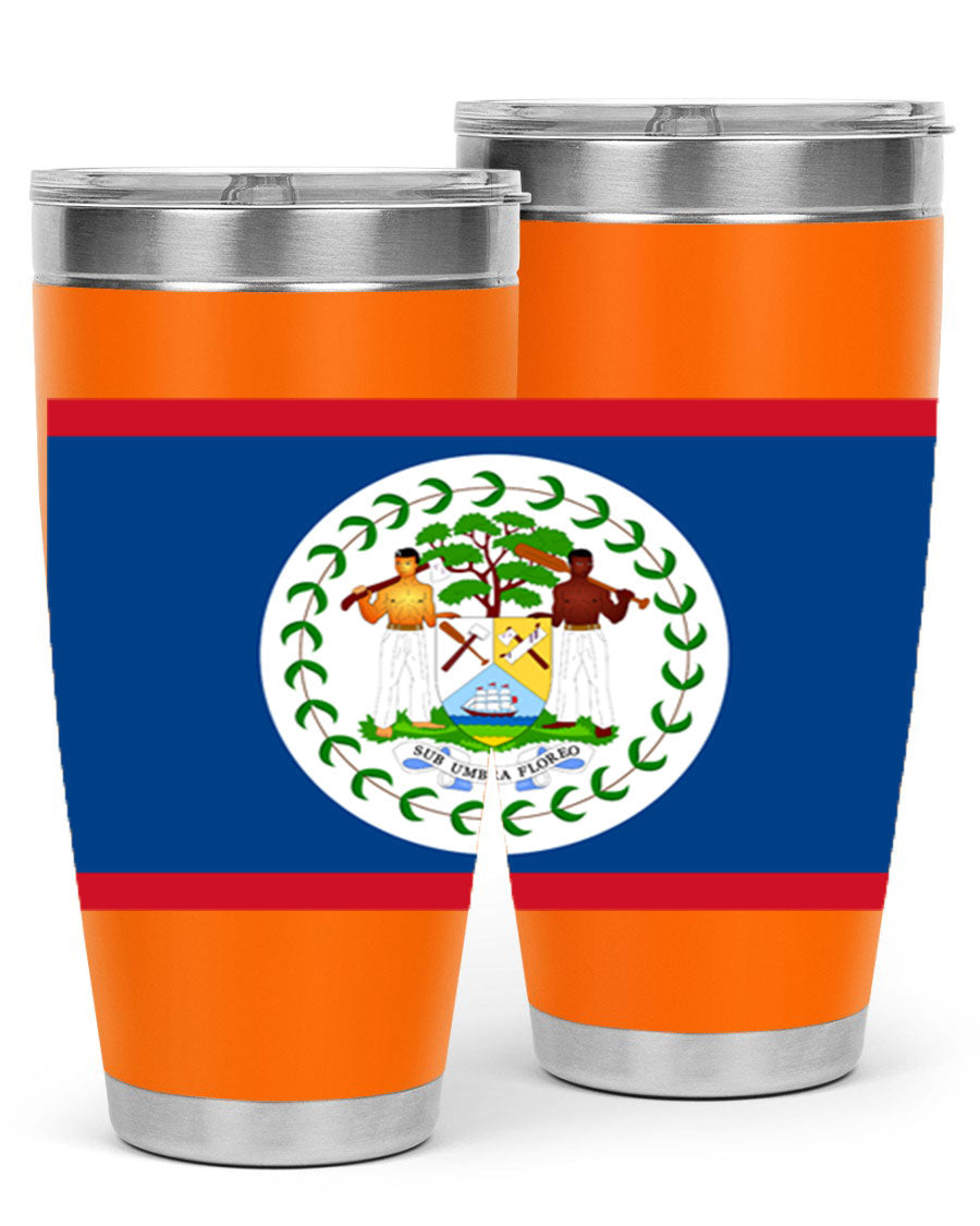 Belize 180# Tumbler showcasing vibrant design and stainless steel construction, perfect for hot and cold beverages.