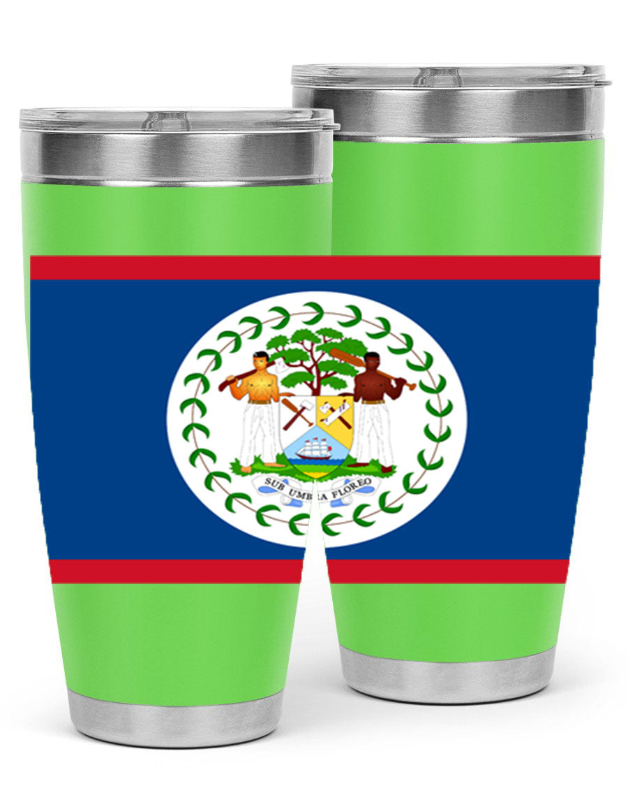 Belize 180# Tumbler showcasing vibrant design and stainless steel construction, perfect for hot and cold beverages.
