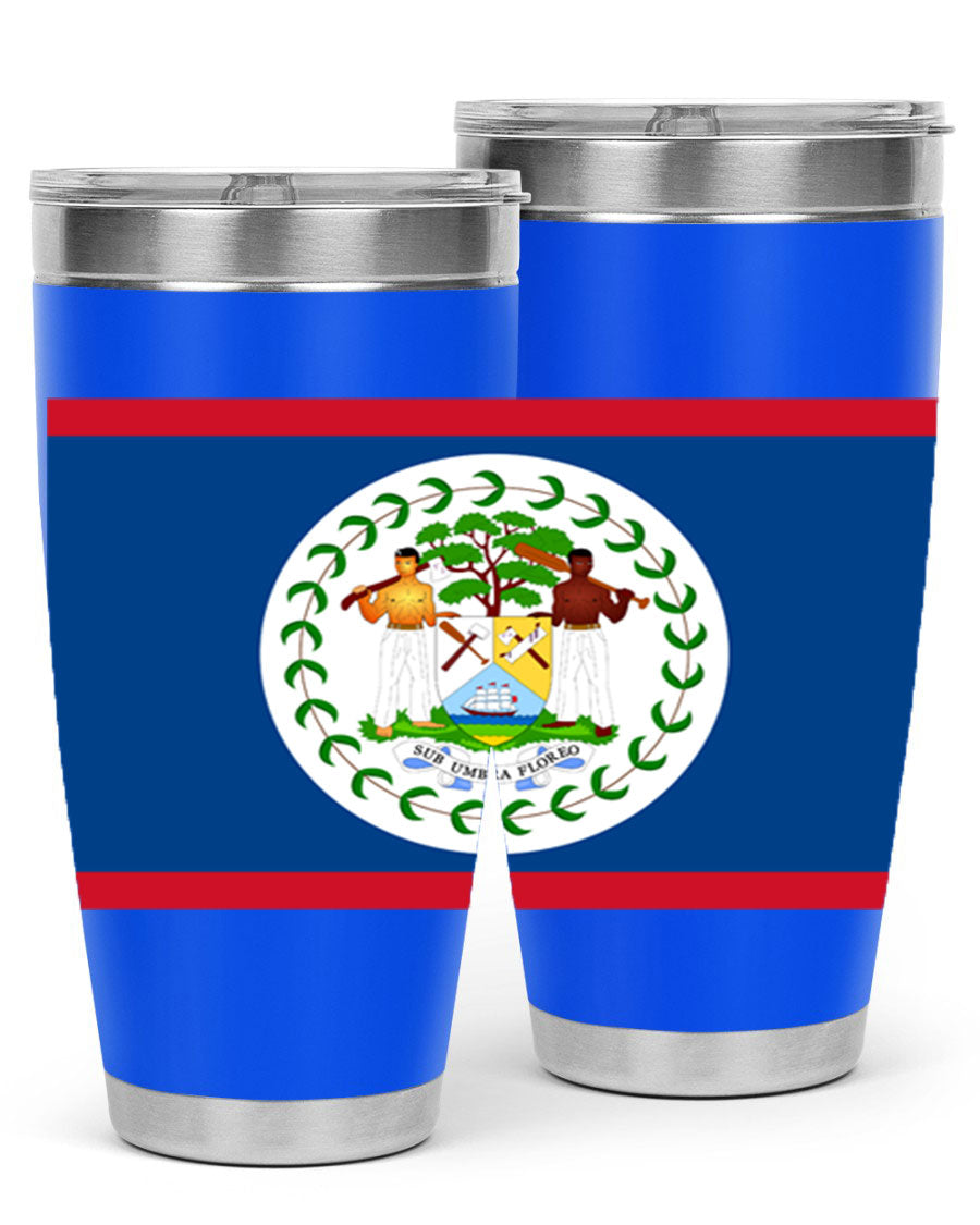 Belize 180# Tumbler showcasing vibrant design and stainless steel construction, perfect for hot and cold beverages.