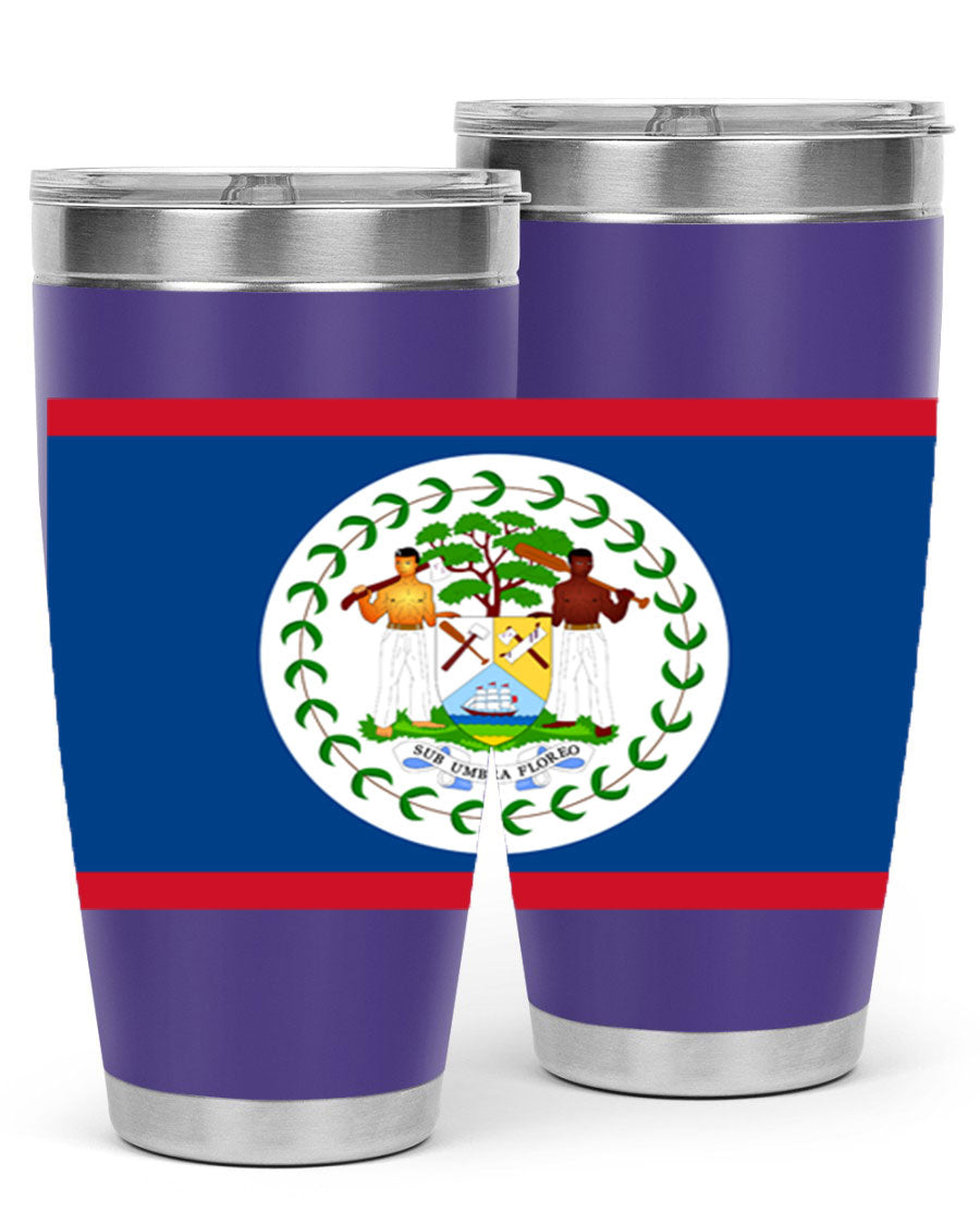 Belize 180# Tumbler showcasing vibrant design and stainless steel construction, perfect for hot and cold beverages.