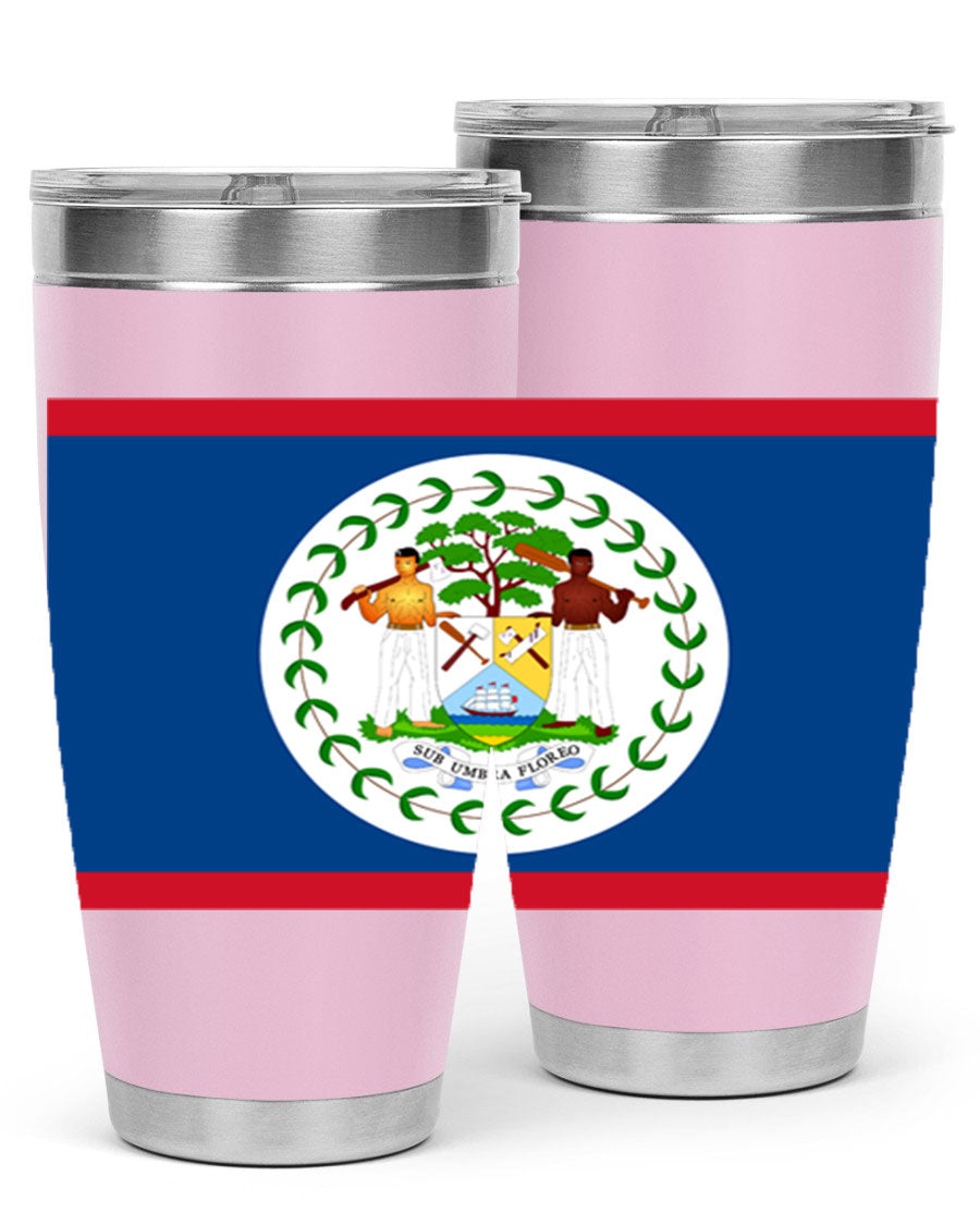 Belize 180# Tumbler showcasing vibrant design and stainless steel construction, perfect for hot and cold beverages.
