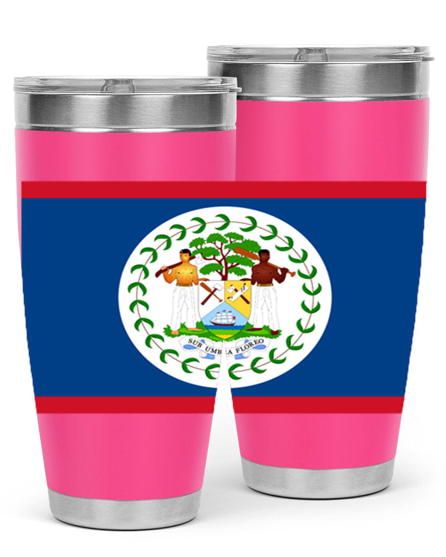 Belize 180# Tumbler showcasing vibrant design and stainless steel construction, perfect for hot and cold beverages.