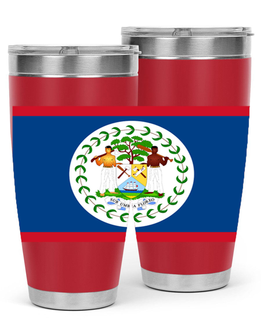 Belize 180# Tumbler showcasing vibrant design and stainless steel construction, perfect for hot and cold beverages.