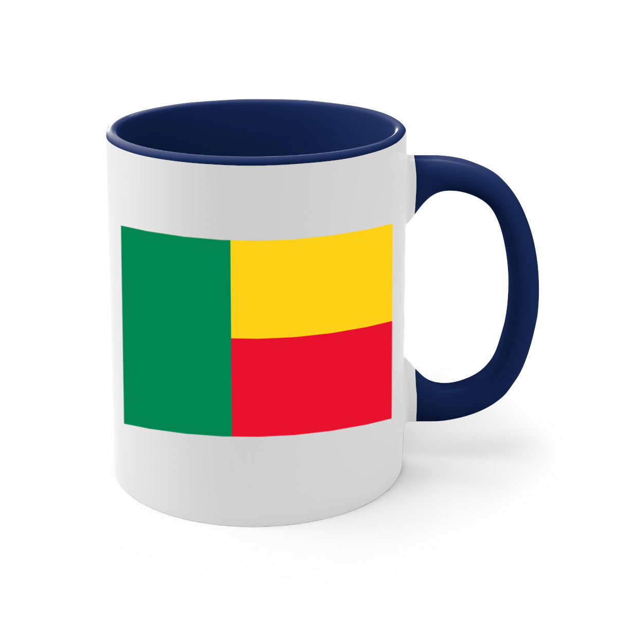Benin 179# Mug featuring a glossy finish, colored handle, and interior, available in multiple colors and sizes.
