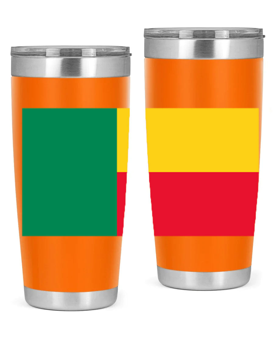 Benin 179# Tumbler in 20oz and 30oz sizes, showcasing double wall vacuum stainless steel design with vibrant printed graphics.