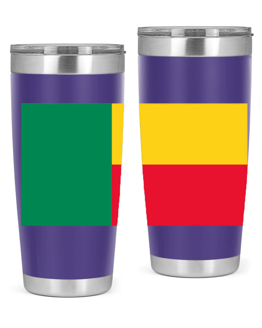 Benin 179# Tumbler in 20oz and 30oz sizes, showcasing double wall vacuum stainless steel design with vibrant printed graphics.