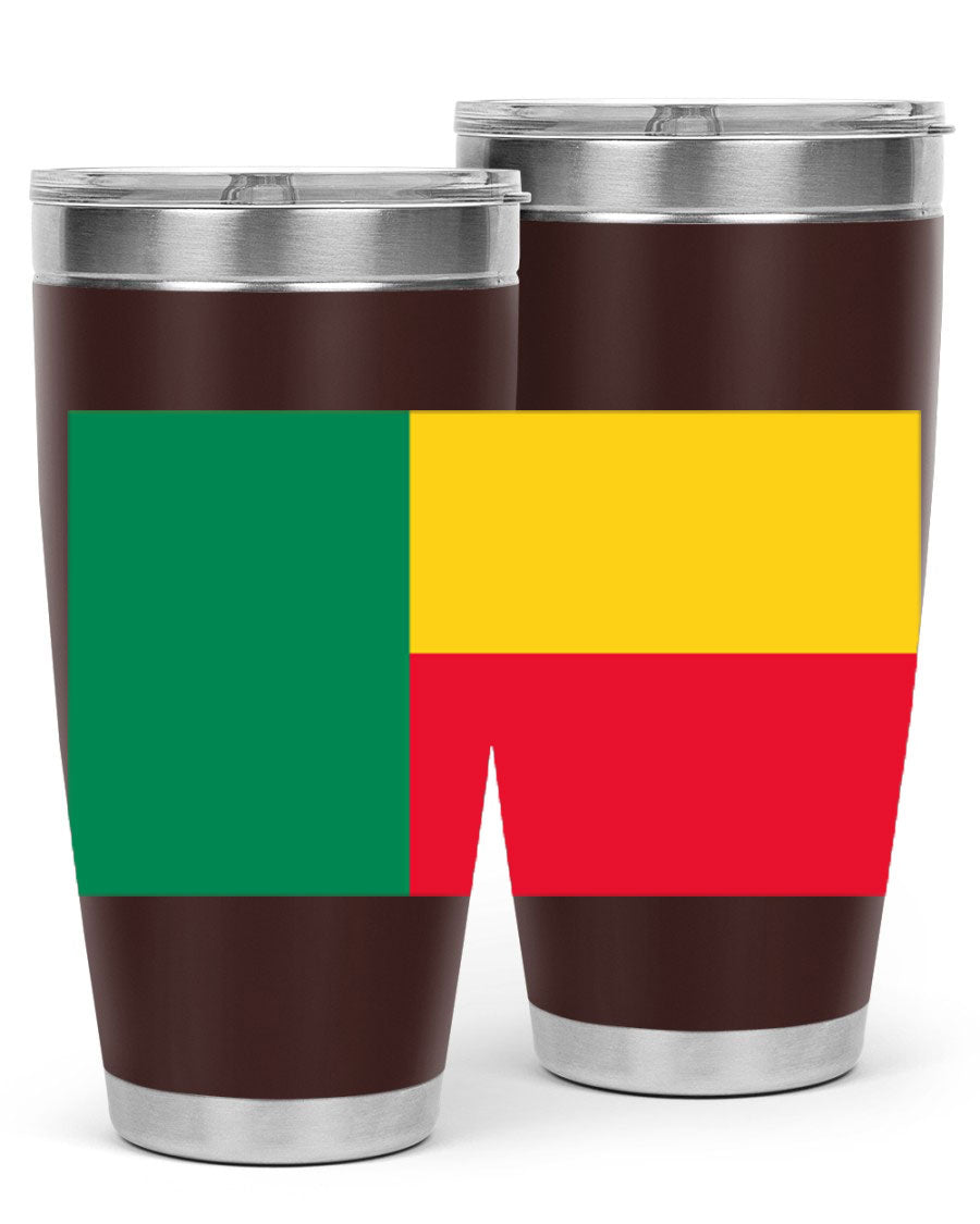 Benin 179# Tumbler in 20oz and 30oz sizes, showcasing double wall vacuum stainless steel design with vibrant printed graphics.