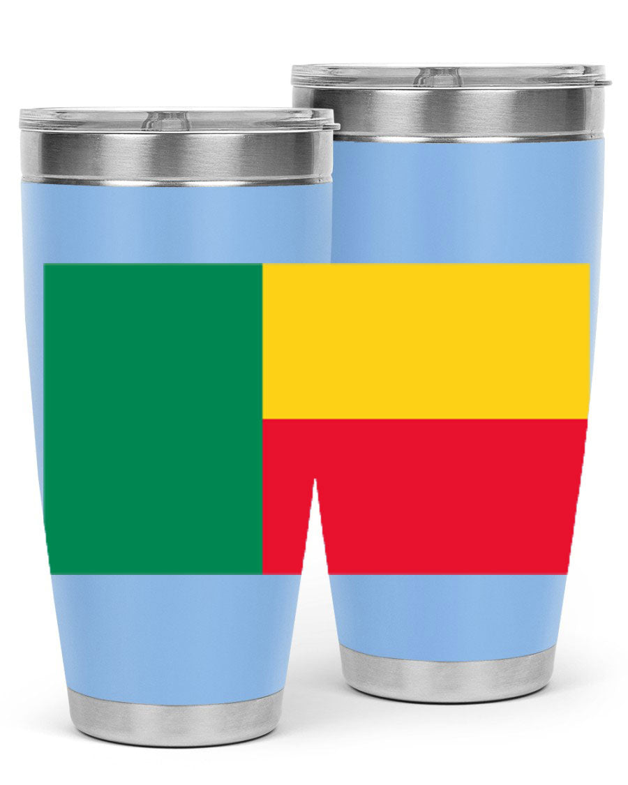 Benin 179# Tumbler in 20oz and 30oz sizes, showcasing double wall vacuum stainless steel design with vibrant printed graphics.