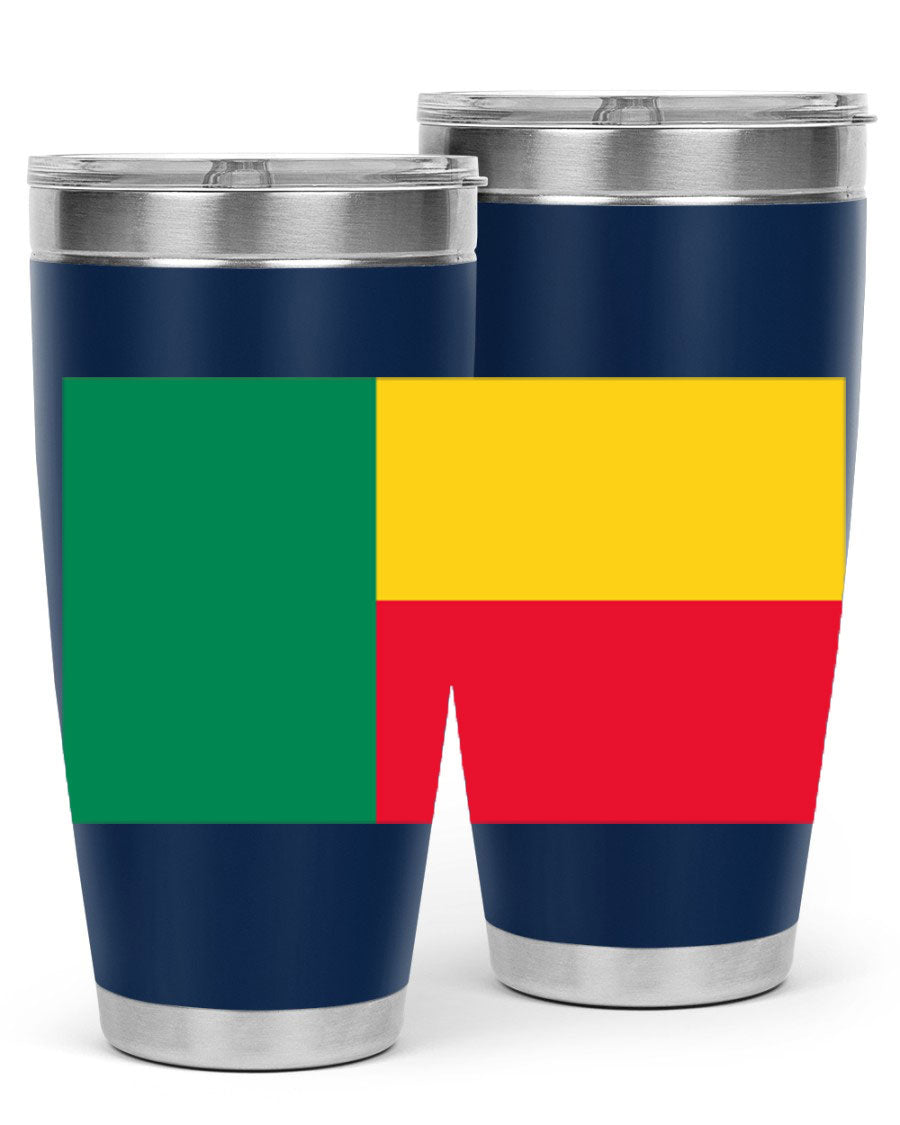 Benin 179# Tumbler in 20oz and 30oz sizes, showcasing double wall vacuum stainless steel design with vibrant printed graphics.