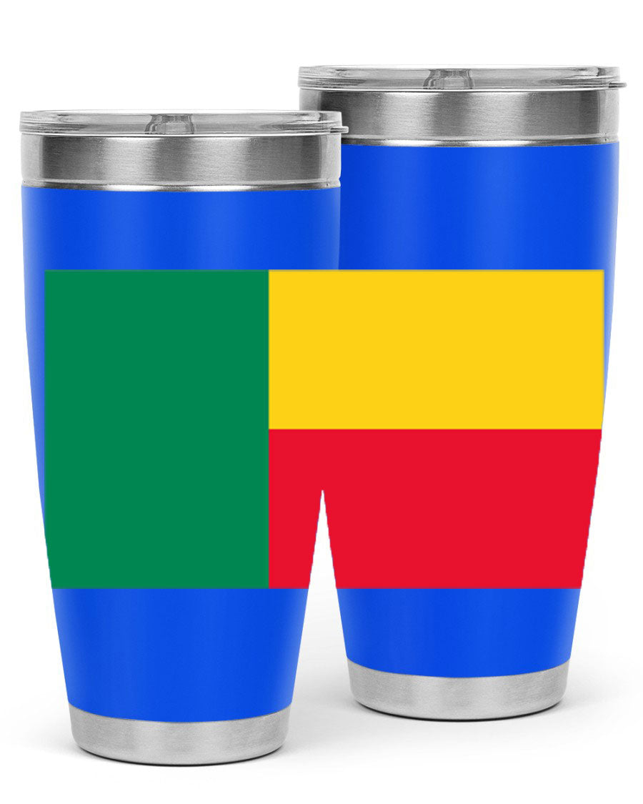 Benin 179# Tumbler in 20oz and 30oz sizes, showcasing double wall vacuum stainless steel design with vibrant printed graphics.