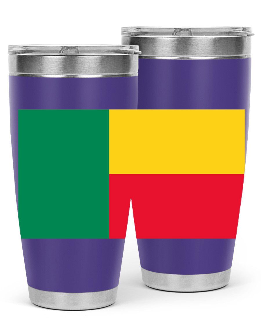 Benin 179# Tumbler in 20oz and 30oz sizes, showcasing double wall vacuum stainless steel design with vibrant printed graphics.