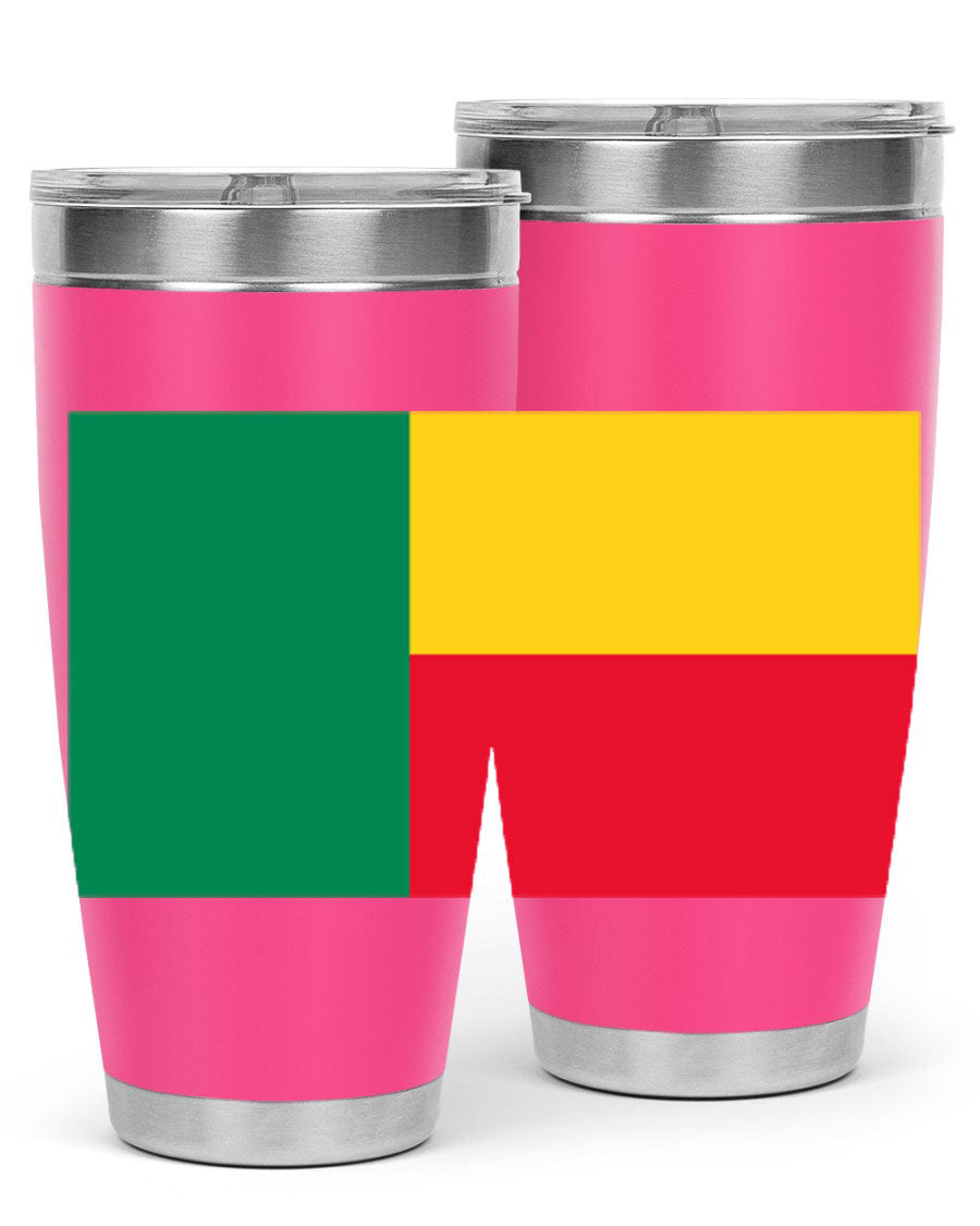 Benin 179# Tumbler in 20oz and 30oz sizes, showcasing double wall vacuum stainless steel design with vibrant printed graphics.