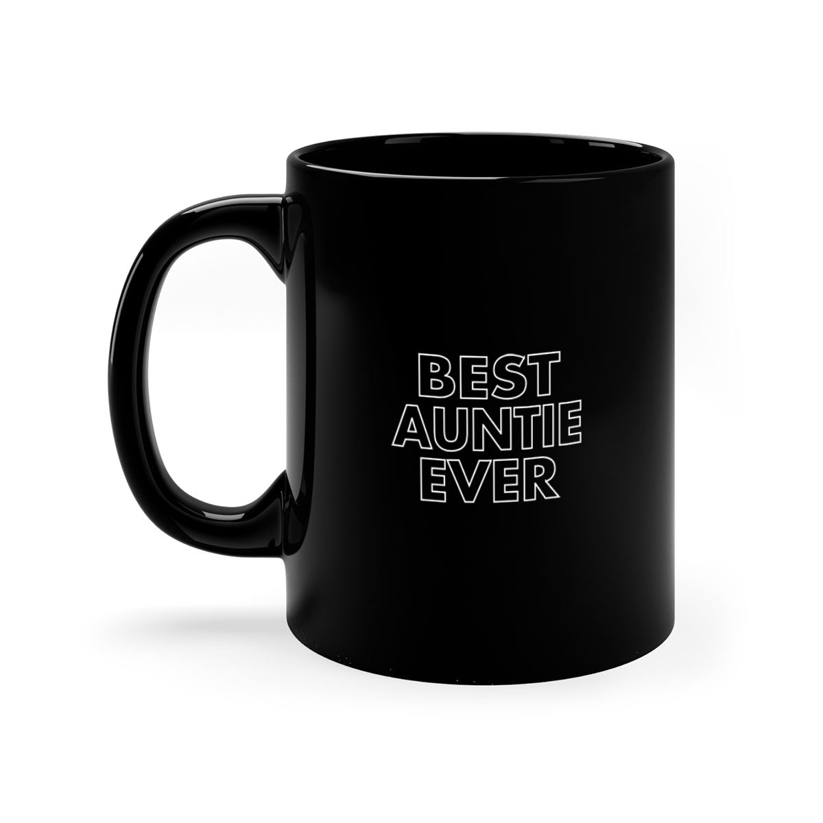 Best auntie ever mug with colorful handle and interior, showcasing a glossy finish and stylish design.